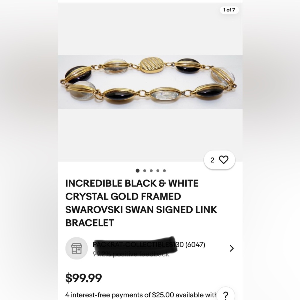 Swarovski Black & Clear Crystal Bracelet